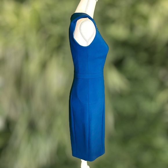 RARE Vintage Jason Wu Pre-Fall 2011 Teal Midi Dress w/ Jeweled Collar Size 4 - Picture 9 of 16